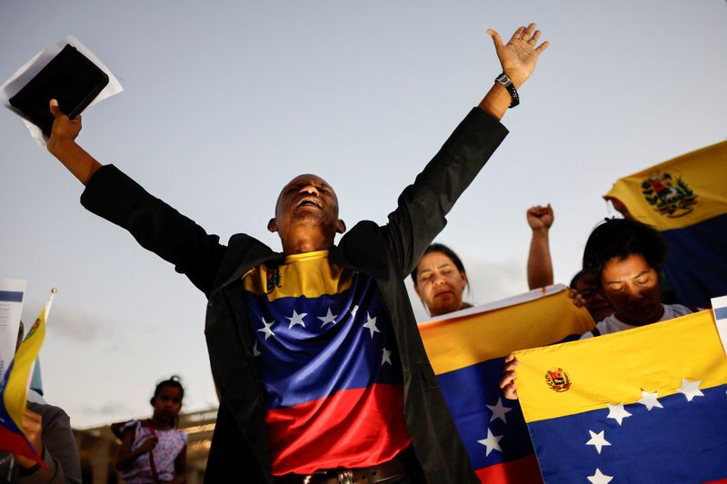 &copy; Reuters. Venezuelanos protestam em Brasília contra resultado da eleição presidencial no paísn01/08/2024. REUTERS/Adriano Machado