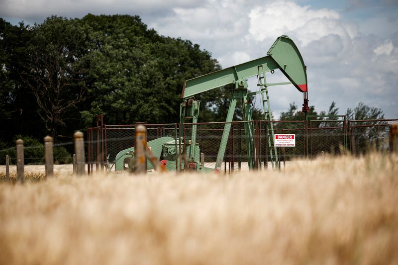 &copy; Reuters. Un pumpjack opera nel sito di Vermilion Energy a Trigueres, Francia, 14 giugno 2024. REUTERS/Benoit Tessier/Foto d'archivio