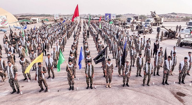 ©Reuters.  FILE PHOTO: Members of the Islamic Revolutionary Guard Corps (IRGC) navy participate in exercises on Abu Musa Island in this photo taken on August 2, 2023.