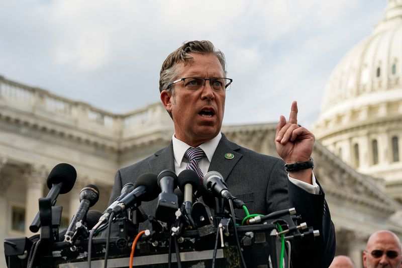 &copy; Reuters. FILE PHOTO:House Freedom Caucus member U.S. Representative Andy Ogles (R-TN) speaks during a press conference regarding federal government spending on Capitol Hill in Washington, U.S., September 12, 2023. REUTERS/Elizabeth Frantz/File Photo