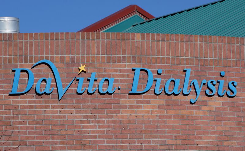 &copy; Reuters. FILE PHOTO: The outdoor sign seen at the DaVita Dialysis clinic in Denver February 16, 2016.  REUTERS/Rick Wilking/File Photo