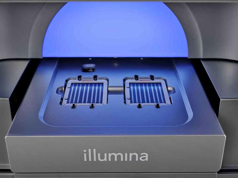 &copy; Reuters. FILE PHOTO: The dual flow cell configuration of Illumina's NovaSeq X Plus is shown in this undated handout photo obtained by Reuters September 28, 2022.  Illumina Inc/Handout via REUTERS/File Photo