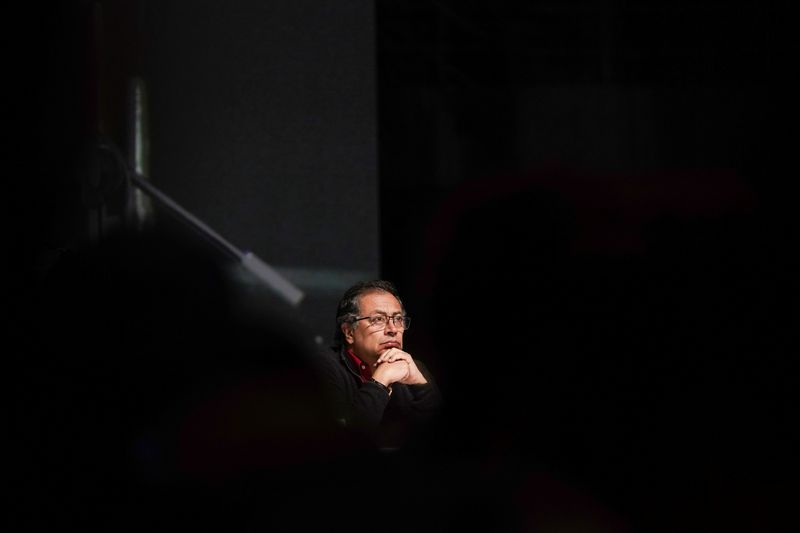 © Reuters. FILE PHOTO: Colombian President Gustavo Petro attends an event to announce the approval of a law called 