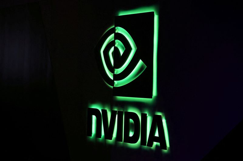 © Reuters. Logo da Nvidia em Los Angeles
31/07/2017 REUTERS/Mike Blake