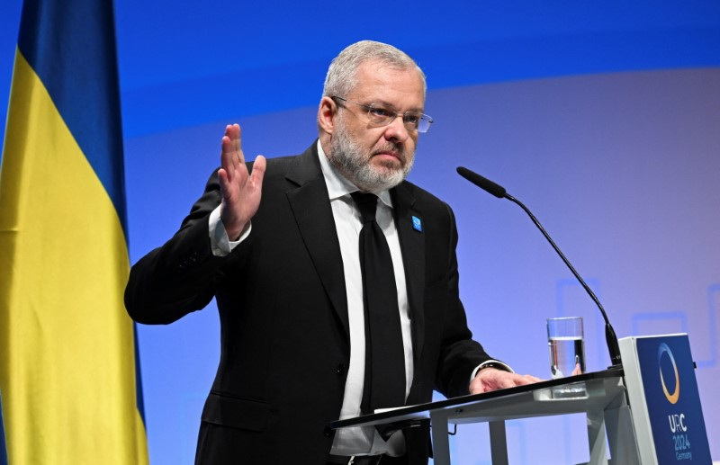 © Reuters.  German Galushchenko, Ukraine's energy minister, speaks at the Recovery Forum of the Ukraine Recovery Conference 2024 in Berlin, Germany, June 11, 2024. REUTERS/Annegret Hilse/ File photo