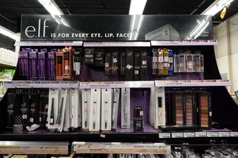 &copy; Reuters. FILE PHOTO: E.L.F. cosmetic products are seen for sale in a store in Manhattan, New York City, U.S., June 29, 2022. REUTERS/Andrew Kelly/File Photo