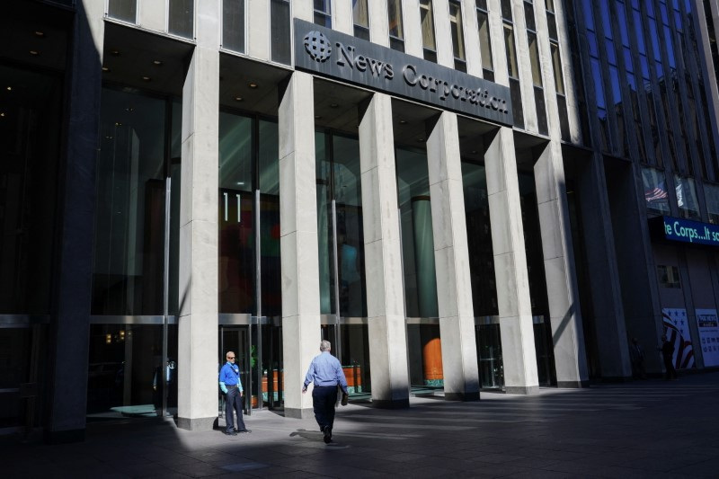 &copy; Reuters. FILE PHOTO: A view of the News Corporation building in New York, U.S., September 21, 2023.  REUTERS/Bing Guan/File Photo