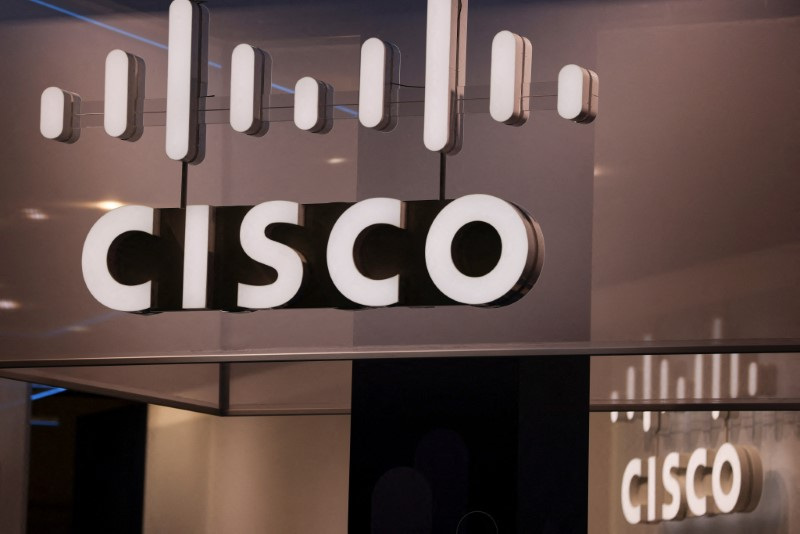 &copy; Reuters. Il logo di Cisco al Mobile World Congress (MWC) 2023 della GSMA a Barcellona, Spagna, 1 marzo 2023. REUTERS/Nacho Doce