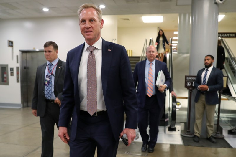 &copy; Reuters. FILE PHOTO: U.S. acting Secretary of Defense Patrick Shanahan walks through the subway system at the U.S. Capitol in Washington, U.S., June 5, 2019.  REUTERS/Jonathan Ernst/File Photo