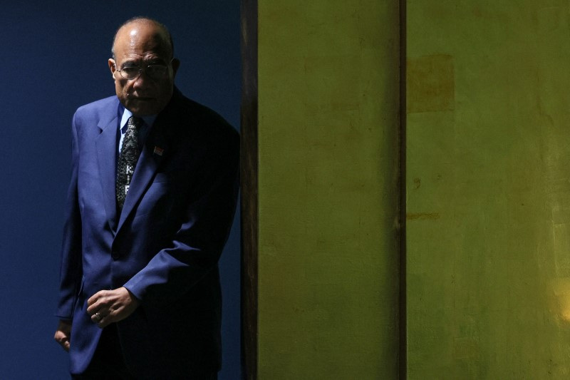 &copy; Reuters. FILE PHOTO: President of Kiribati Taneti Maamau arrives to address the 78th Session of the U.N. General Assembly in New York City, U.S., September 21, 2023. REUTERS/Brendan McDermid/File Photo