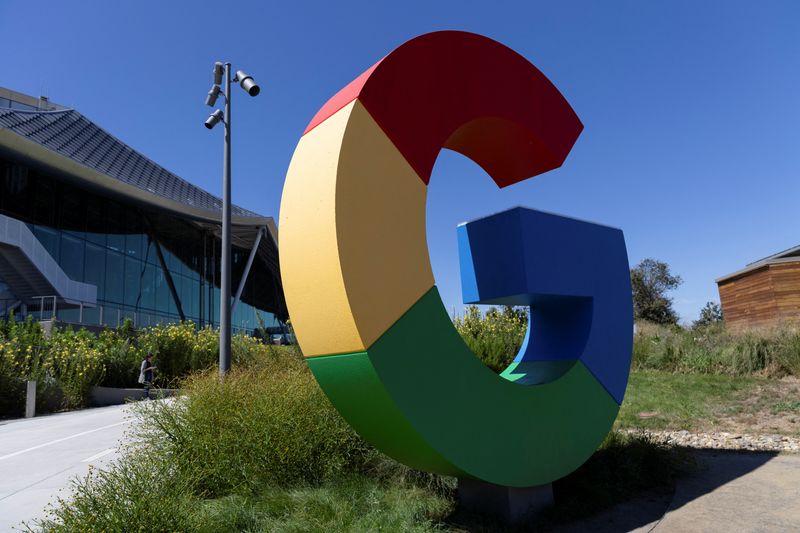 &copy; Reuters. FILE PHOTO: The logo of Google is seen outside Google Bay View facilities during the Made by Google event in Mountain View, California, U.S. August 13, 2024. Google unveils a new line of Pixel smartphones, plus a new smart watch and wireless earbuds at it