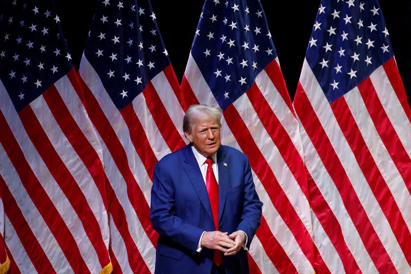&copy; Reuters. Ex-presidente e candidato republicano à Presidência dos EUA, Donald Trump, em campanha em Asheville, Carolina do Norten14/08/2024nREUTERS/Jonathan Drake