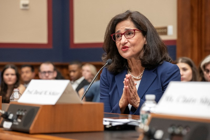 © Reuters. Columbia University President Nemat 