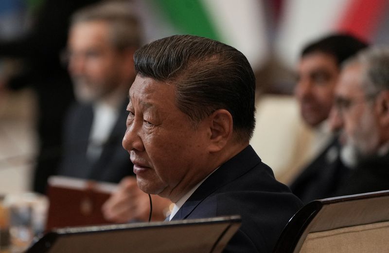 © Reuters. FILE PHOTO: China's President Xi Jinping attends Shanghai Cooperation Organization (SCO) summit in Astana, Kazakhstan July 4, 2024. REUTERS/Turar Kazangapov/File Photo