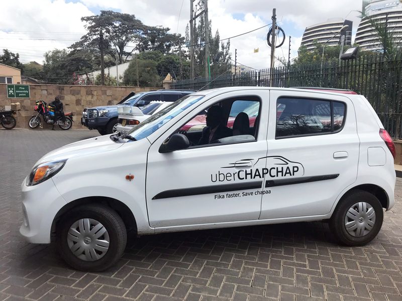 &copy; Reuters. FILE PHOTO: A vehicle of Uber operating taxi is seen at a parking lot in Nairobi, Kenya February 12, 2018. Picture taken February 12, 2018. REUTERS/Maggie Fick/File Photo