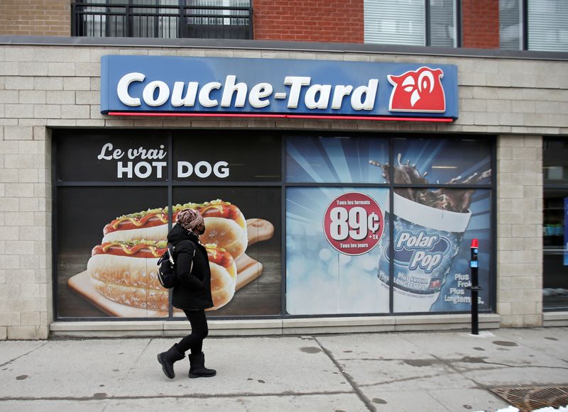 &copy; Reuters. FILE PHOTO: A pedestrian walks past a Couche-Tard convenience store  in Montreal, Quebec, Canada January 13, 2021.  REUTERS/Christinne Muschi