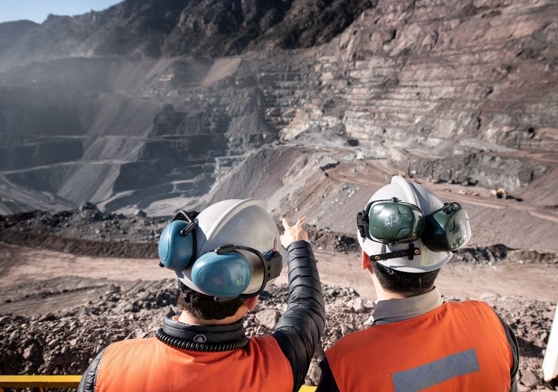 &copy; Reuters. FILE PHOTO: Two men stand at Anglo American's El Soldado copper mine in Chile, obtained by Reuters on April 26, 2024. Anglo American/Handout via REUTERS/File Photo