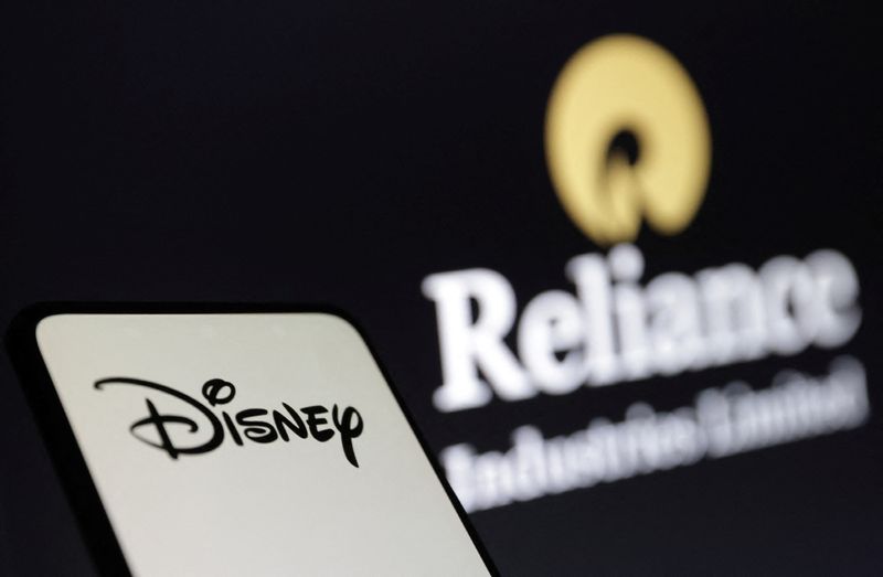 &copy; Reuters. FILE PHOTO: Disney and Reliance logos are seen in this illustration taken, August 13, 2024. REUTERS/Dado Ruvic/Illustration/File Photo