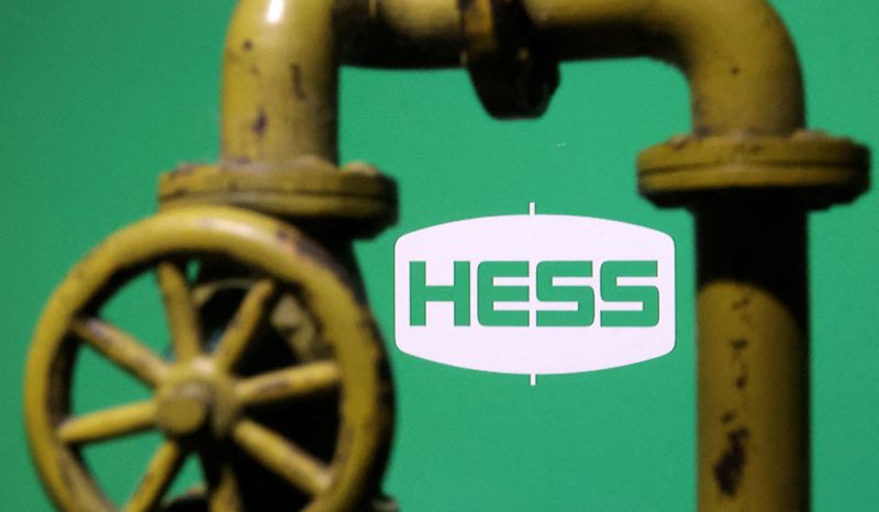 ©Reuters. FILE PHOTO: The Hess logo is seen in this illustration taken on October 23, 2023. REUTERS/Dado Ruvic/Illustration/File Photo