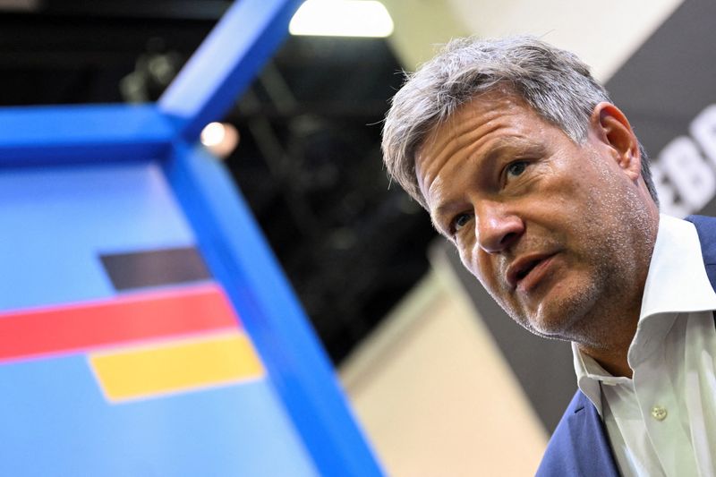 &copy; Reuters. FILE PHOTO: German Economy and Climate Minister Robert Habeck attends an event, in Cologne, Germany August 22, 2024. REUTERS/Jana Rodenbusch/File Photo