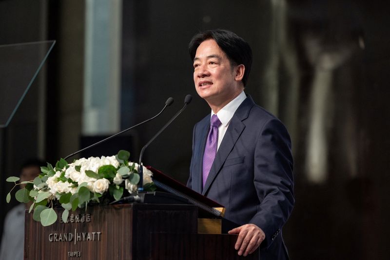 © Reuters. FILE PHOTO: Taiwan's President Lai Ching-te attends the Inter-Parliamentary Alliance on China (IPAC) conference in Taipei, Taiwan in this handout image released July 30, 2024. Taiwan Presidential Office/Handout via REUTERS/File Photo