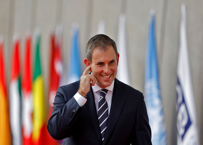 &copy; Reuters. Australian Treasurer Jim Chalmers arrives to attend a G20 finance ministers' and Central Bank governors' meeting at Gandhinagar, India, July 18, 2023. REUTERS/Amit Dave/ File Photo