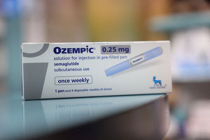 &copy; Reuters. FILE PHOTO: A box of Ozempic made by Novo Nordisk is seen at a pharmacy in London, Britain March 8, 2024. REUTERS/Hollie Adams/File Photo