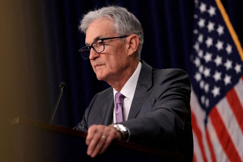 © Reuters. FILE PHOTO: U.S. Federal Reserve Chair Jerome Powell speaks during a press conference following a two-day meeting of the Federal Open Market Committee on interest rate policy in Washington, U.S., July 31, 2024. REUTERS/Kevin Mohatt/File Photo