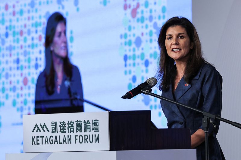 &copy; Reuters. Former U.S. Ambassador to the United Nations Nikki Haley makes a speech at the annual Ketagalan Forum in Taipei, Taiwan August 21, 2024. REUTERS/Ann Wang