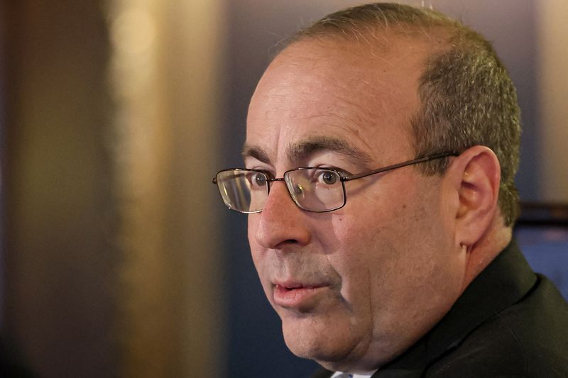 &copy; Reuters. Presidente do Federal Reserve de Richmond, Thomas Barkin, fala em evento em Nova York, EUAn08/02/2024nREUTERS/Brendan McDermid/File Photo