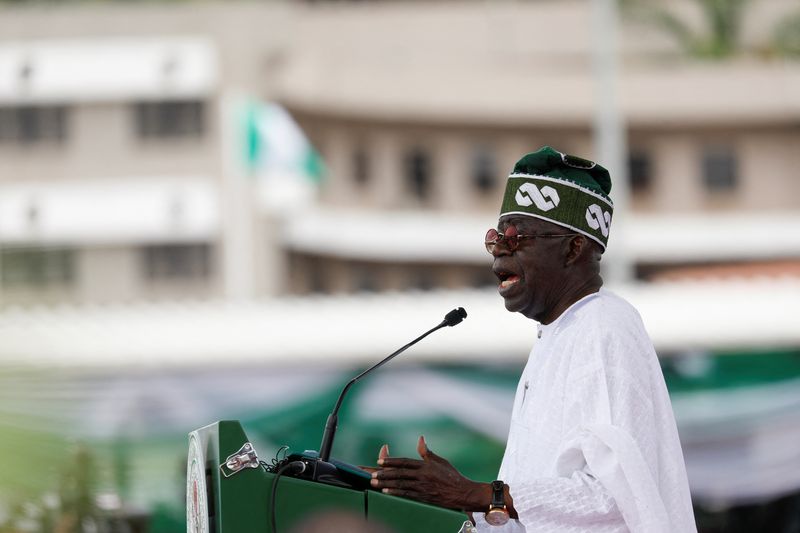 © Reuters. FILE PHOTO: Nigeria's President Bola Tinubu speaks after his swearing-in ceremony in Abuja, Nigeria May 29, 2023. REUTERS/Temilade Adelaja/File Photo