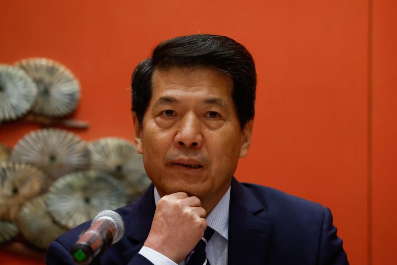 &copy; Reuters. FILE PHOTO: Chinese Special Envoy for Eurasian Affairs Li Hui gives a press briefing, in Beijing, China, June 2, 2023. REUTERS/Thomas Peter/File Photo