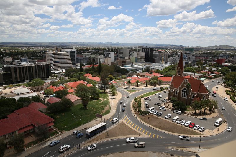 &copy; Reuters. FILE PHOTO: A general view of the city and Christ Church in Windhoek, Namibia, February 24, 2017.   REUTERS/Siphiwe Sibeko/File Photo