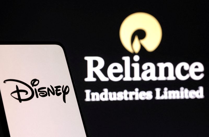 &copy; Reuters. FILE PHOTO: Disney and Reliance logos are seen in this illustration taken, August 13, 2024. REUTERS/Dado Ruvic/Illustration/File Photo