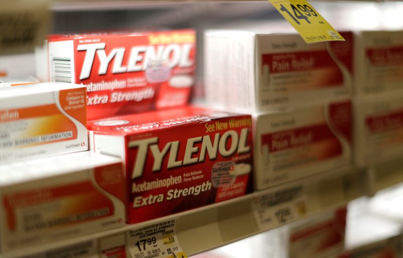 &copy; Reuters. FILE PHOTO: Tylenol brand pain relief medicine is seen on display at the Safeway store in Wheaton, Maryland February 13, 2015. REUTERS/Gary Cameron/File Photo