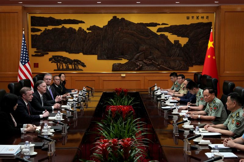 © Reuters. Zhang Youxia, Vice Chairman of the CPC Central Military Commission, attends a meeting with White House national security adviser Jake Sullivan at the Bayi building in Beijing, Thursday, Aug. 29, 2024.     Ng Han Guan/Pool via REUTERS