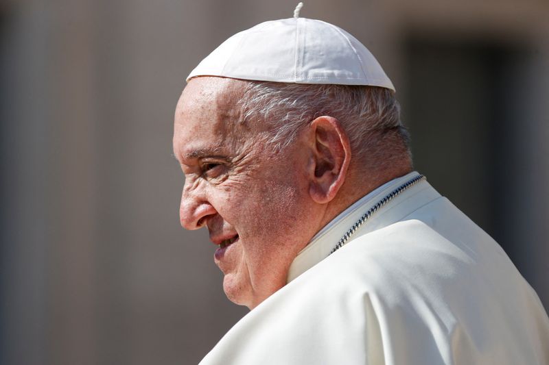 &copy; Reuters. Papa Francisco no Vaticanon 28/8/2024   REUTERS/Ciro De Luca