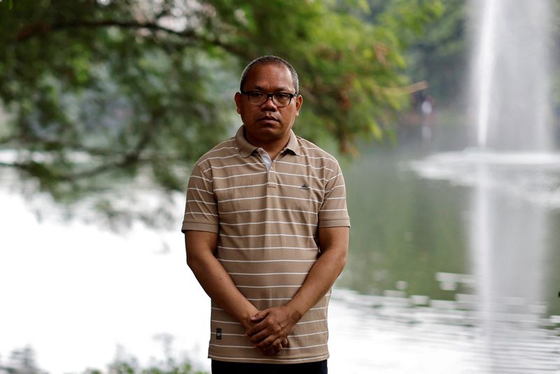 &copy; Reuters. Indigenous people's rights activist Michael Chakma, who was released after being held in a clandestine prison for more than five years, poses for a photograph at a park in Dhaka, Bangladesh, August 23, 2024. REUTERS/Mohammad Ponir Hossain