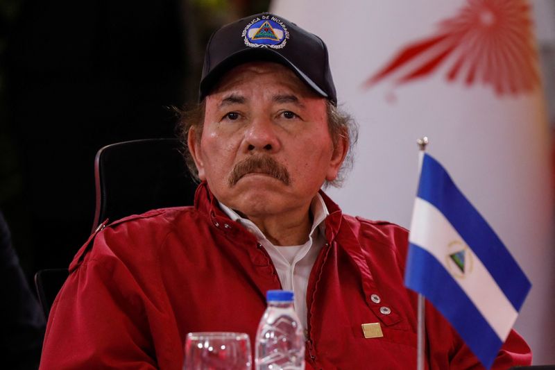 © Reuters. Nicaragua's President Daniel Ortega attends the Alba summit, in Caracas, Venezuela April 24, 2024. REUTERS/Leonardo Fernandez Viloria/File Photo