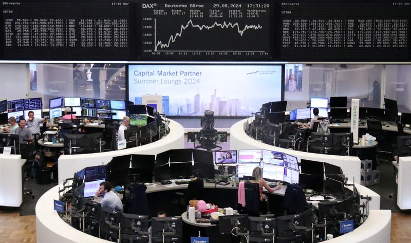 &copy; Reuters. The German share price index DAX graph is pictured at the stock exchange in Frankfurt, Germany, August 29, 2024.     REUTERS/Staff