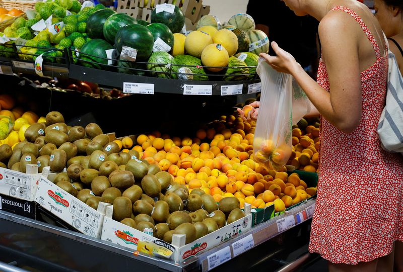 © Reuters. FILE PHOTO: A customer shops in a supermarket in Nice, France, August 18, 2022. REUTERS/Eric Gaillard/File Photo