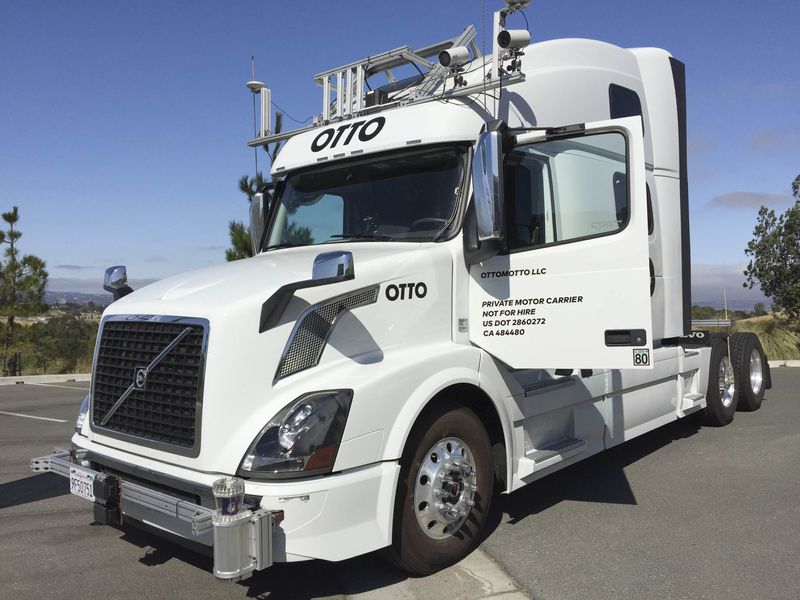 © Reuters. FILE PHOTO --  An Autonomous trucking start-up Otto vehicle is shown during an announcing event in Concord, California, U.S. August 4, 2016.   REUTERS/Alexandria Sage/File Photo