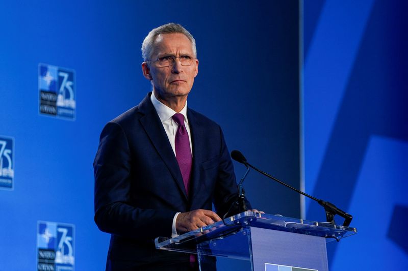 &copy; Reuters. FILE PHOTO: NATO Secretary General Jens Stoltenberg holds a press conference, during NATO's 75th anniversary summit in Washington, U.S., July 11, 2024. REUTERS/Elizabeth Frantz/File Photo