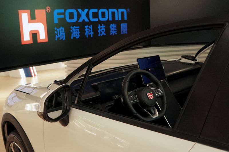 &copy; Reuters. A Foxtron Model C electric vehicle (EV) is displayed during a media tour of Foxconn's new showroom in Taipei, Taiwan August 1, 2024. REUTERS/Angie Teo/File Photo