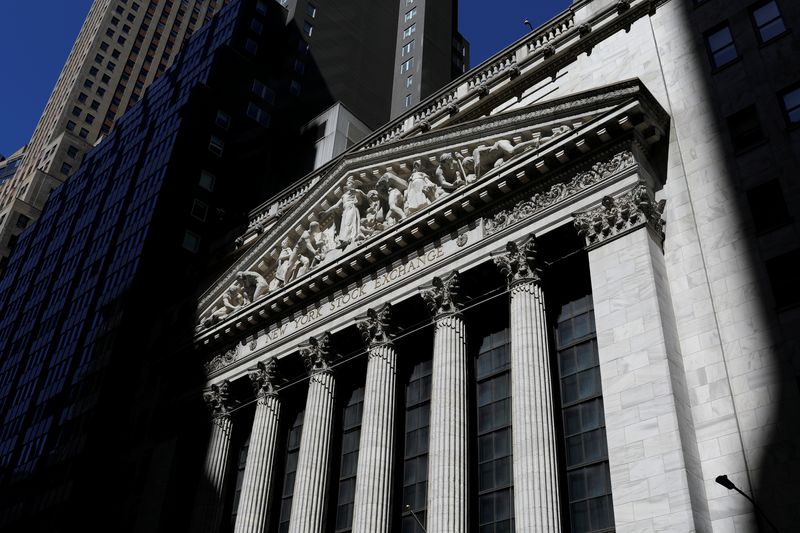 &copy; Reuters. FILE PHOTO: The New York Stock Exchange (NYSE) building is seen in New York City, New York, U.S., June 4, 2019. REUTERS/Mike Segar/File Photo