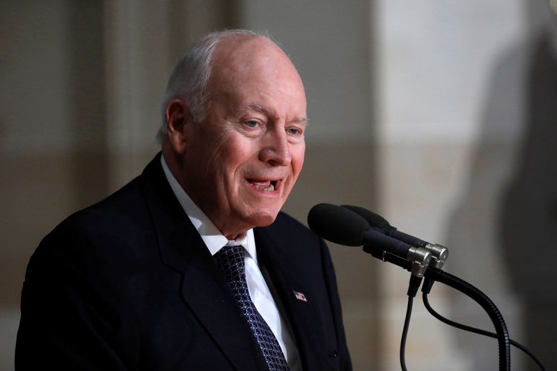 &copy; Reuters. FILE PHOTO: Former Vice President Dick Cheney speaks at a memorial for former House Minority Leader Bob Michel at the Capitol Building in Washington March 9, 2017.  REUTERS/Aaron P. Bernstein/File Photo