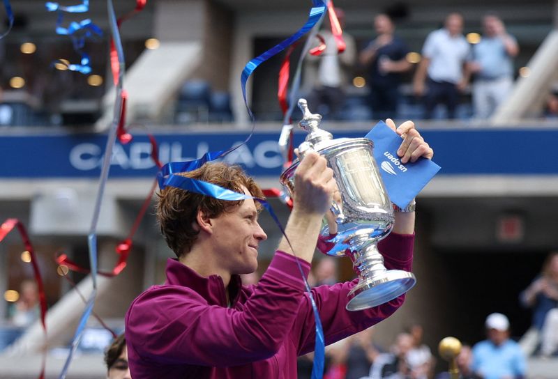 © Reuters. Jannik Sinner, U.S. Open, Flushing Meadows, New York, Sept. 8, 2024 REUTERS/Mike Segar