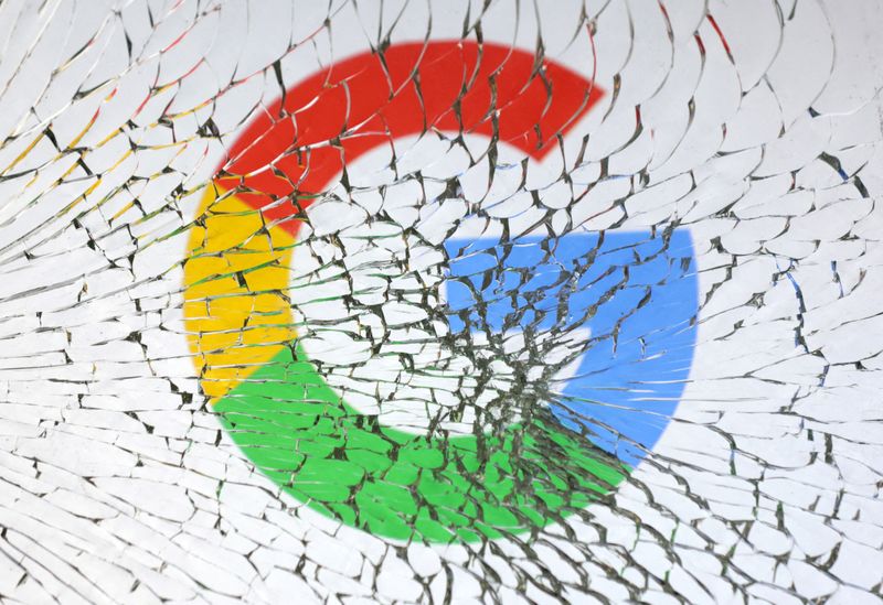 &copy; Reuters. FILE PHOTO: Google logo is seen through broken glass in this illustration taken, January 25, 2023. REUTERS/Dado Ruvic/Illustration/File Photo