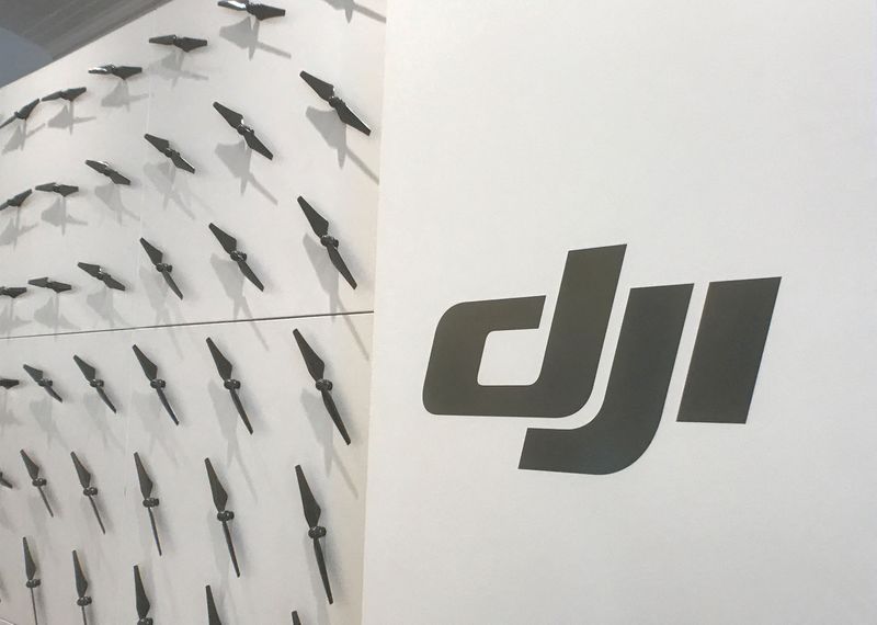 &copy; Reuters. FILE PHOTO: The logo of Chinese drone maker DJI is seen at the company's office in New York, New York, U.S., August 11, 2017. REUTERS/Alwyn Scott/File Photo
