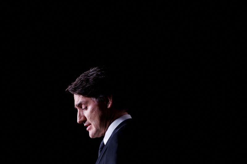 © Reuters. Canada's Prime Minister Justin Trudeau speaks during the Centennial Gala hosted by the Sikh Foundation of Canada at the Royal Ontario Museum in Toronto, Ontario, Canada May 4, 2024.  REUTERS/Cole Burston/File Photo